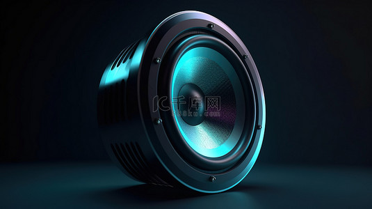 音量背景图片_社交媒体网站或移动应用程序的音频设备图标 3D 渲染扬声器音量插图