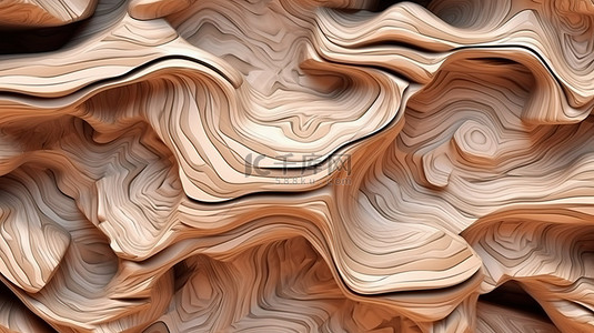 石木或石膏中抽象纹理的 3D 插图