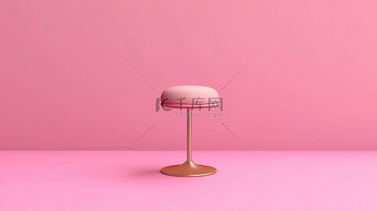 黄色时尚简约背景图片_粉色 3D 渲染设计的时尚简约凳子