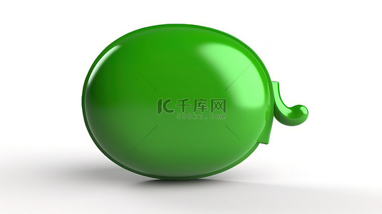 绿色气泡框背景图片_白色背景上的空绿色语音气泡非常适合您的消息 3D 渲染