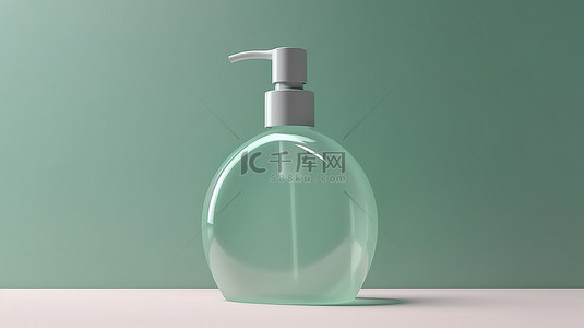 粉报告背景图片_用于美容和个人护理报告的沐浴露或洗发水瓶的简约 3D 渲染