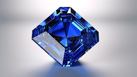 蓝色蓝宝石宝石的辐射 3D 渲染