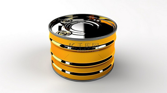 电力工业背景图片_白色背景 3D 渲染上工业油的悬浮金属桶
