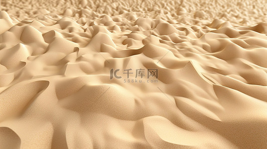 沙漠海洋背景图片_原始沙滩的 3D 渲染纹理