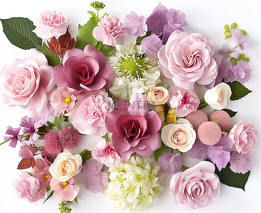 粉色花束背景图片_精致优雅的花朵系列