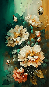 花卉油画质感背景