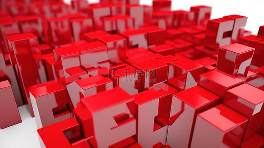 折扣白色背景图片_在 3d 渲染中显示“销售”的红色滚动立方体，白色背景上带有百分比符号