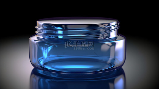 水蓝色化妆品背景图片_蓝色化妆品凝胶容器令人惊叹的 3d 渲染