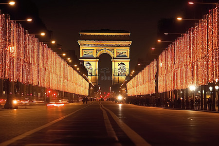 巴黎夜景背景图片_巴黎的寒假