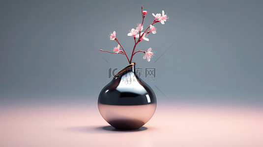 图片标题 3D 渲染中的小花瓶