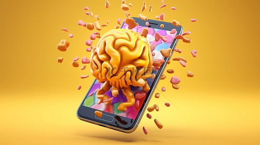 3D卡通大脑以令人惊叹的现实主义逃离手机屏幕