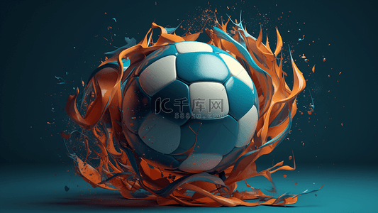 竞赛背景背景图片_3d色彩立体流体效果足球广告背景