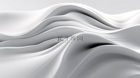 空灵的白色背景，流畅的线条和波浪，抽象的幻想