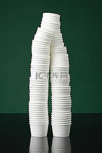 回收纸杯堆叠奥运会亚特兰大绿色高清