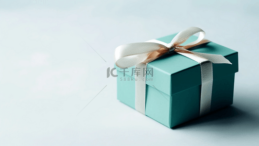特供背景图片_节礼日礼物盒浅蓝色极简背景