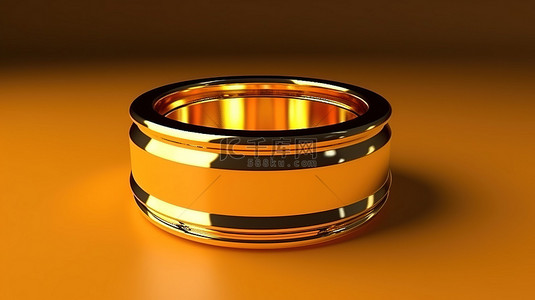 背景米色背景图片_3D 渲染场景中的金色带状圆柱体