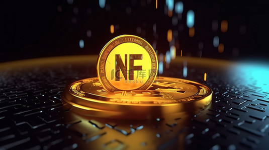 使用 nft 技术对不可替代代币概念进行 3D 渲染