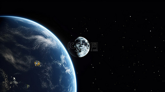 由 NASA 提供的外太空地球和月球的令人惊叹的 3D 渲染