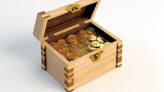 白色背景盒子内一枚钱币的插图，代表捐款储蓄和钱罐