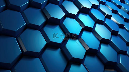 科技块状背景背景图片_蓝色抽象豪华 3D 六边形形状，用于医疗科技主题