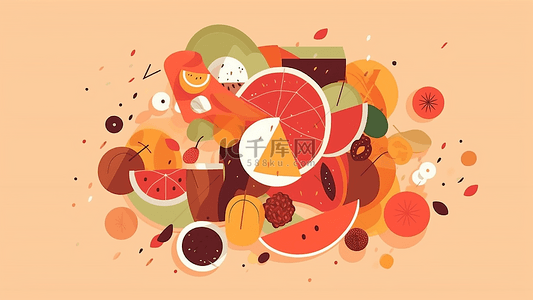 食物水果插画背景