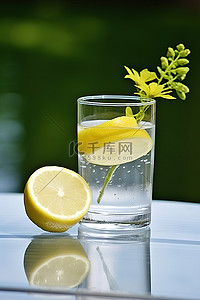 柠檬在一杯水中