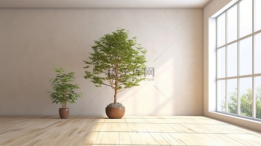房间内背景图片_室内树栖渲染房间内的一棵树