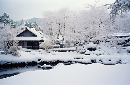村庄规划背景图片_亚基马被雪覆盖的房子
