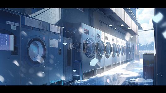未来的衣服背景图片_未来 3D 洗衣机的渲染图