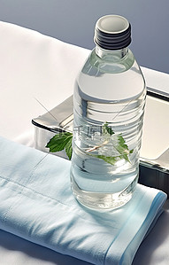 一瓶水背景图片_笔记本上放一瓶水和一条毛巾