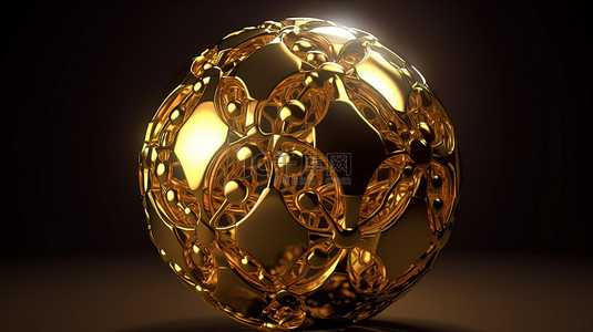 泡面素材背景图片_具有豪华金属饰面 3d 渲染的金色球体