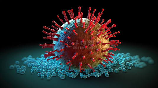 病毒细胞和细菌图标的 3d 视觉效果