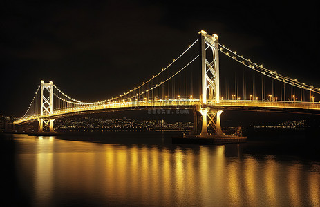 云起logo背景图片_一座桥在夜晚的黑暗中亮起
