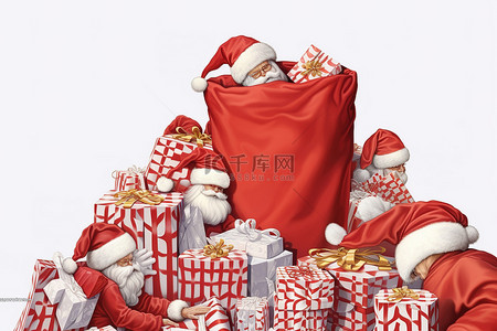 圣诞晚会圣诞礼物和礼物圣诞礼物袋圣诞礼物PNG下载