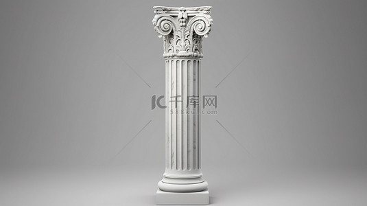 罗马建筑背景背景图片_古希腊柱的孤立灰色背景 3D 渲染，以首都为特色