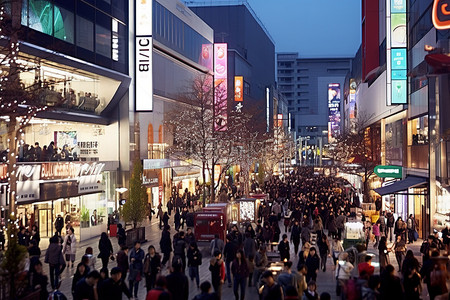 购物季购物背景图片_首尔中央购物区购物中心