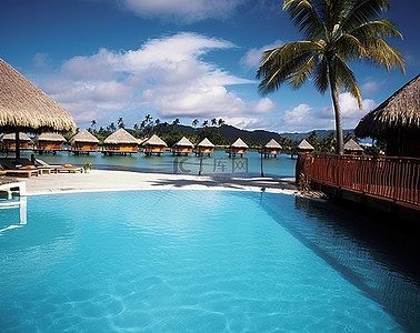 波拉波拉岛别墅度假村的泳池