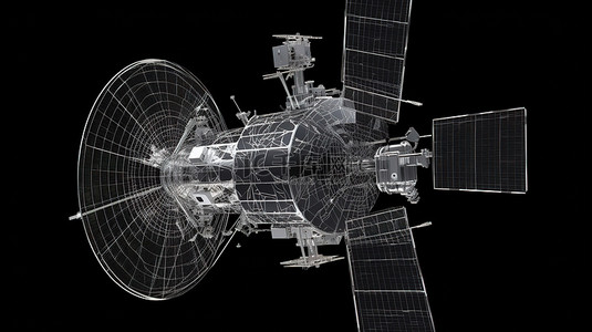 鸿雁照明背景图片_以 3d 呈现的黑色孤立 x 射线卫星