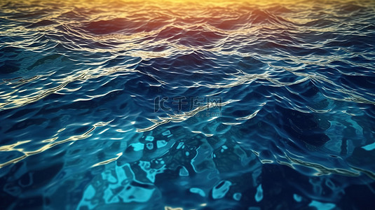 海洋水波浪背景图片_海洋水面的 3d 渲染