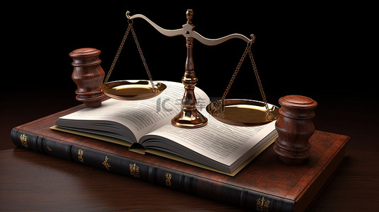 量一量数学书背景图片_司法 3d 木槌平衡一本书