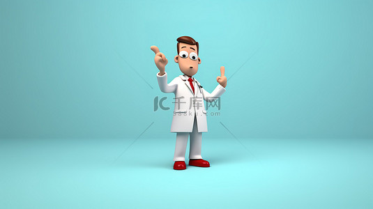医生看病人背景图片_一位医生站着感叹号的独特 3D 艺术作品