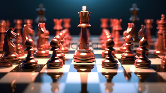 棋子背景图片_3D 棋盘上棋子的史诗般的冲突
