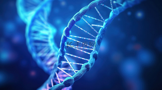 染色体dna背景图片_抽象浅蓝色背景下螺旋 DNA 分子的 3D 渲染探索生物工程的迷人世界