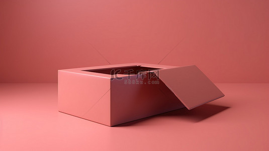 粉红色包装背景上纸板箱包裹的令人惊叹的 3D 渲染