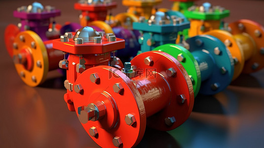 石油化工背景图片_石油和天然气管道阀门的 3D 渲染