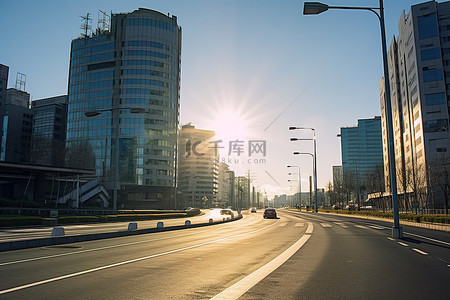机场车背景图片_通往机场的道路位于市区