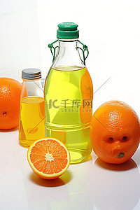工作台面上的柠檬汁和橙子