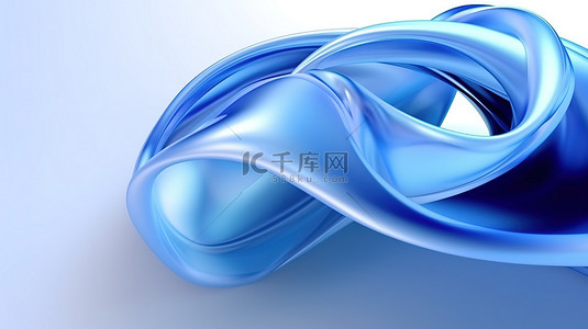 螺旋形线条背景图片_3D 渲染图像中优雅的蓝色漩涡