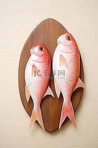 两条小鱼坐在木板上