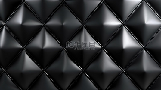 黑色菱形纹理背景图片_3D 黑色菱形墙非常适合背景或壁纸